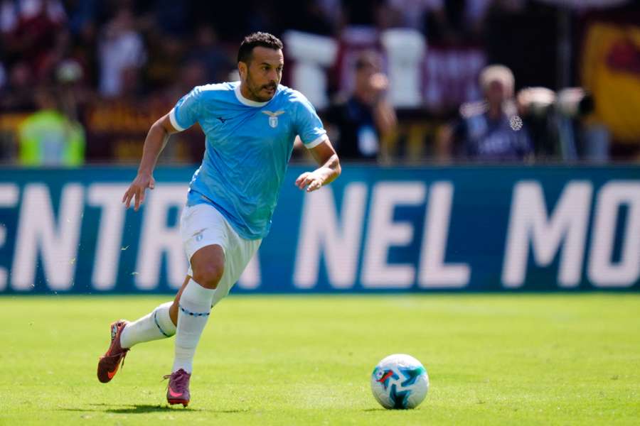 Pedro, durante el último derbi romano en el Olímpicol Pedro, durante el último derbi romano en el Olímpicol