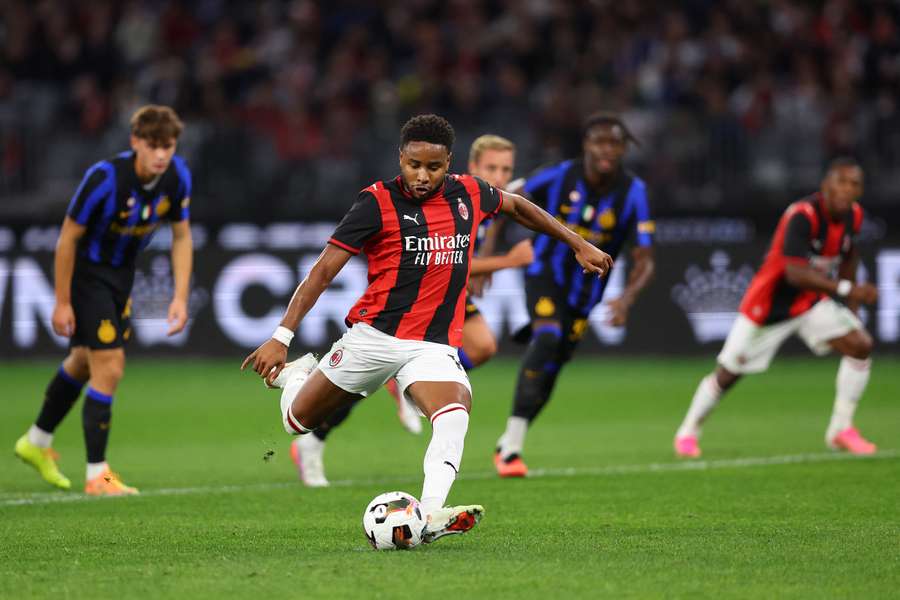 Christopher Nkunku scoring a penalty goal against Internazionale in Perth, Australia. Christopher Nkunku scoring a penalty goal against Internazionale in Perth, Australia.