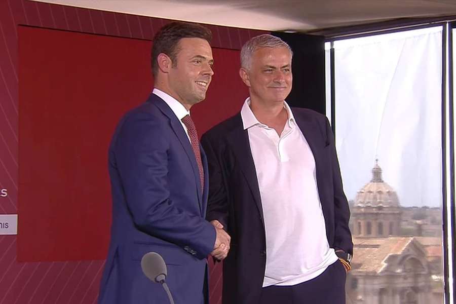 Tiago Pinto con José Mourinho alla Roma