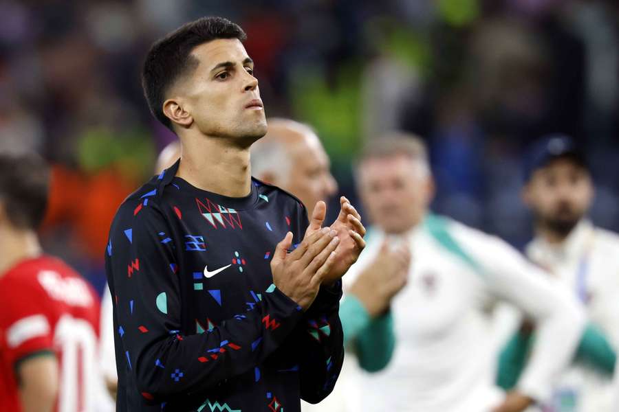 João Cancelo bij Portugal op het EK 2024 na de kwartfinale tegen Frankrijk