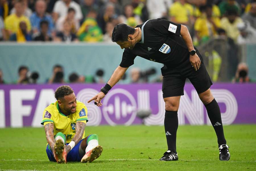 Neymar al momento dell'infortunio