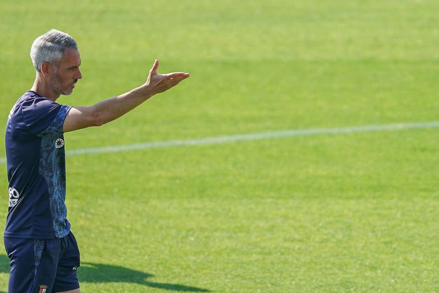 Carlos Vicens no treino desta quarta-feira