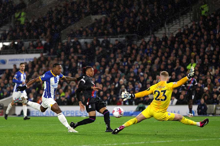 Jason Steele saves a shot from Michael Olise