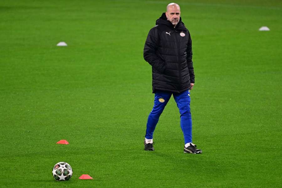 Bosz durante la rifinitura di oggi