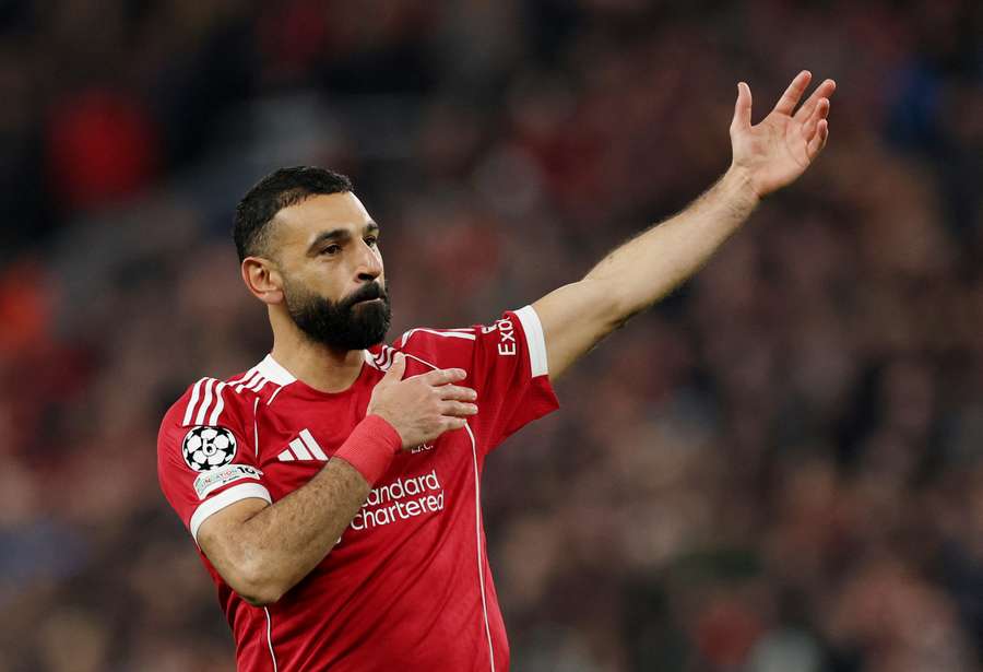 Salah celebrates his goal Salah celebrates his goal