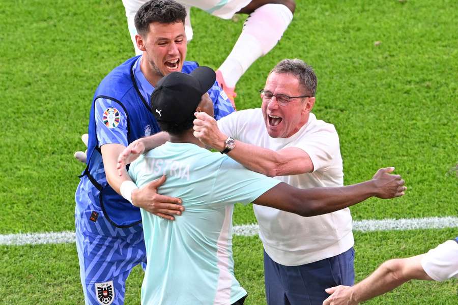 Rangnick celebrates at EURO 2024
