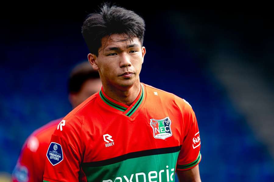 Kento Shiogai kwam al in actie voor NEC tijdens een oefenwedstrijd tegen RKC Waalwijk