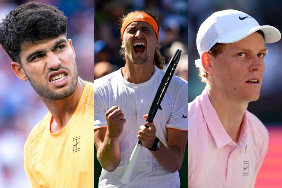 Carlos Alcaraz, Alexander Zverev și Jannik Sinner