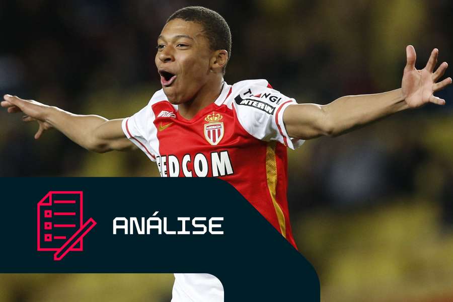 Mbappé comemora um golo pelo Mónaco