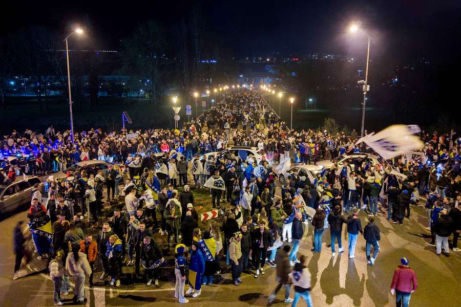 Die bosnischen Fans machten nach der WM-Quali die Straßen unsicher.