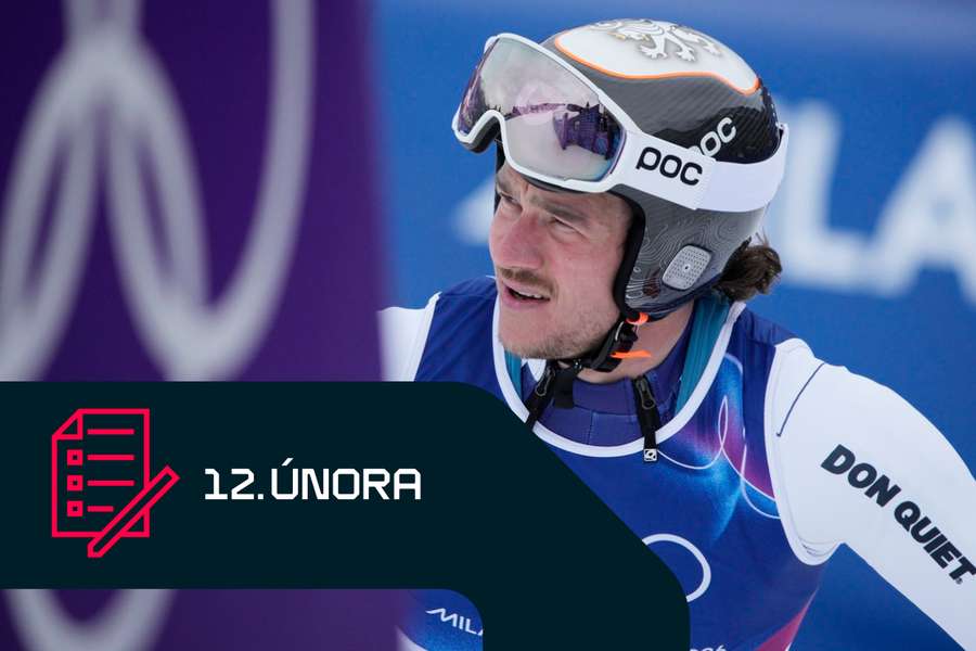 Jan Zabystřan při olympijském závodě v Bormiu. Ve sjezdu skončil na 24. místě.