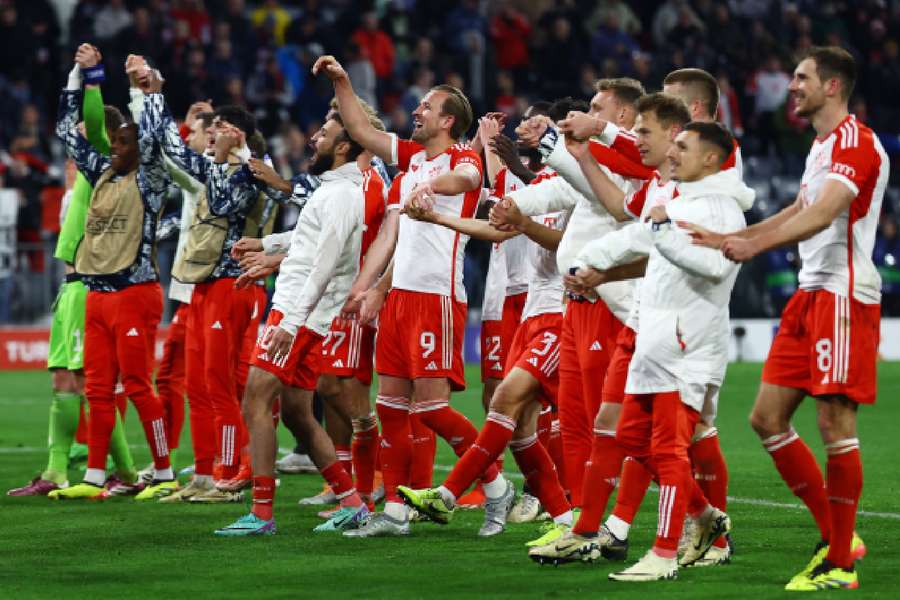 Bayern celebrate after the match