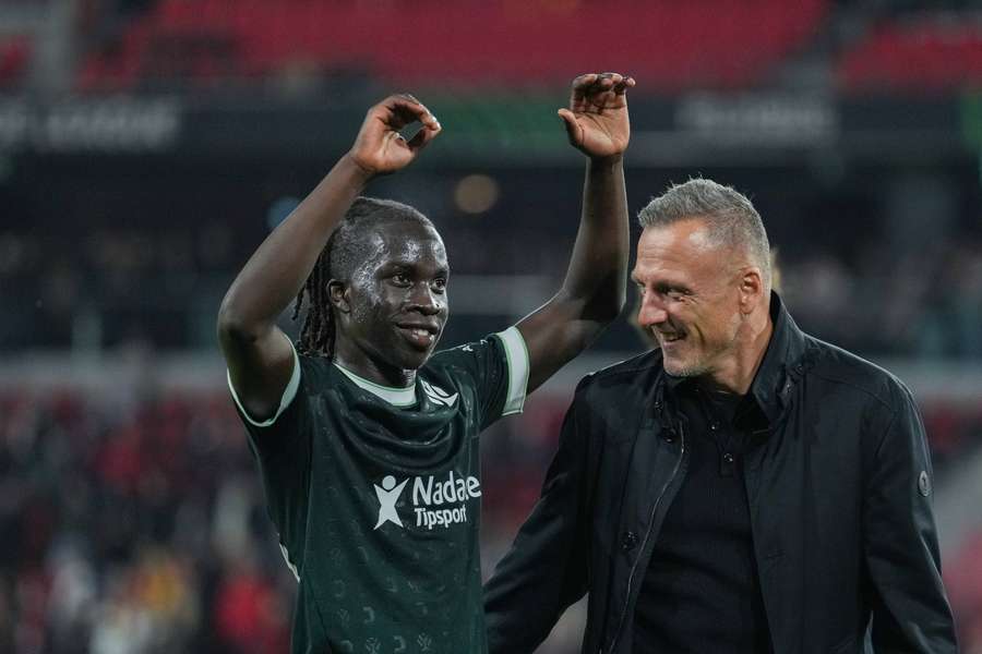 Garang Kuol s trenérem Lubošem Kozlem.