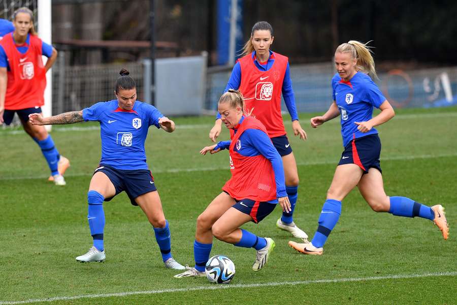 Oranje tijdens een trainingssessie op 17 juli