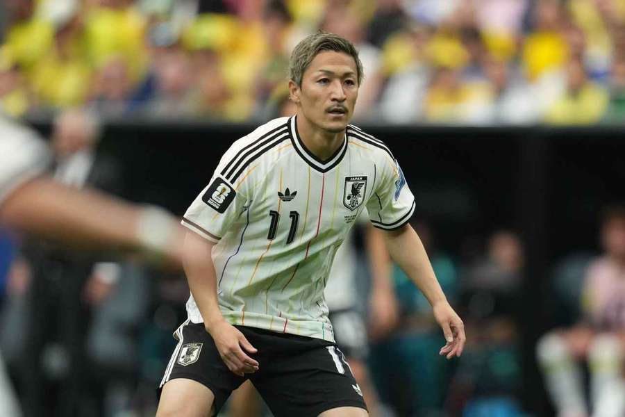 Japan's Daizen Maeda in action against Brazil at the World Cup Japan's Daizen Maeda in action against Brazil at the World Cup