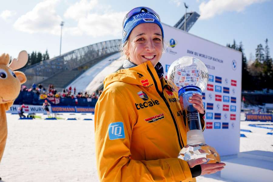 Preuß hat sich 2024/25 zum ersten Mal den Gesamt-Weltcup im Biathlon gesichert