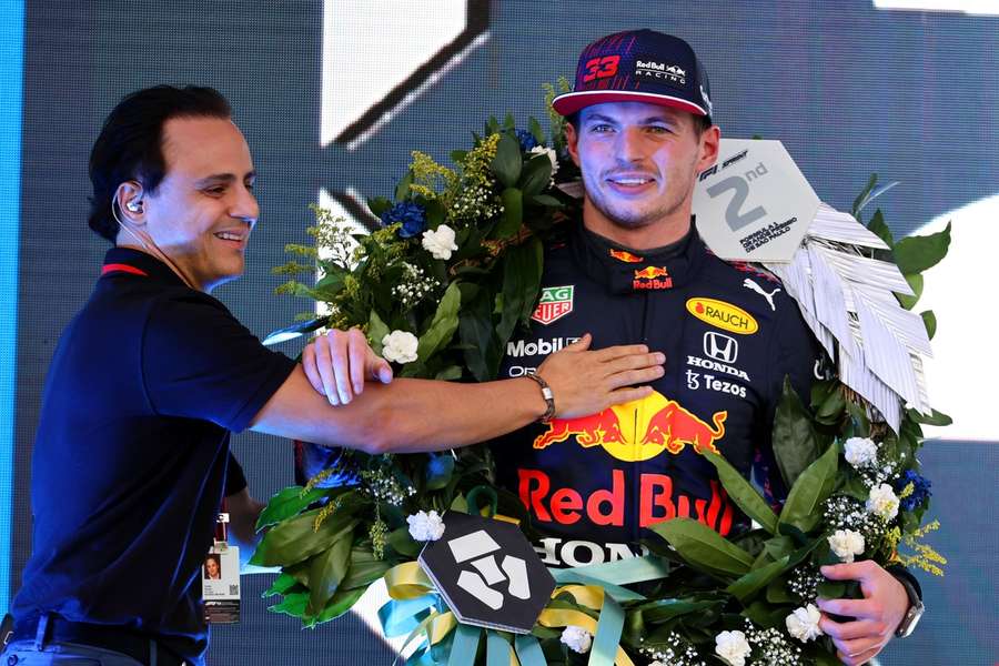 Felipe Massa și Max Verstappen la Marele Premiu al Braziliei din 2021