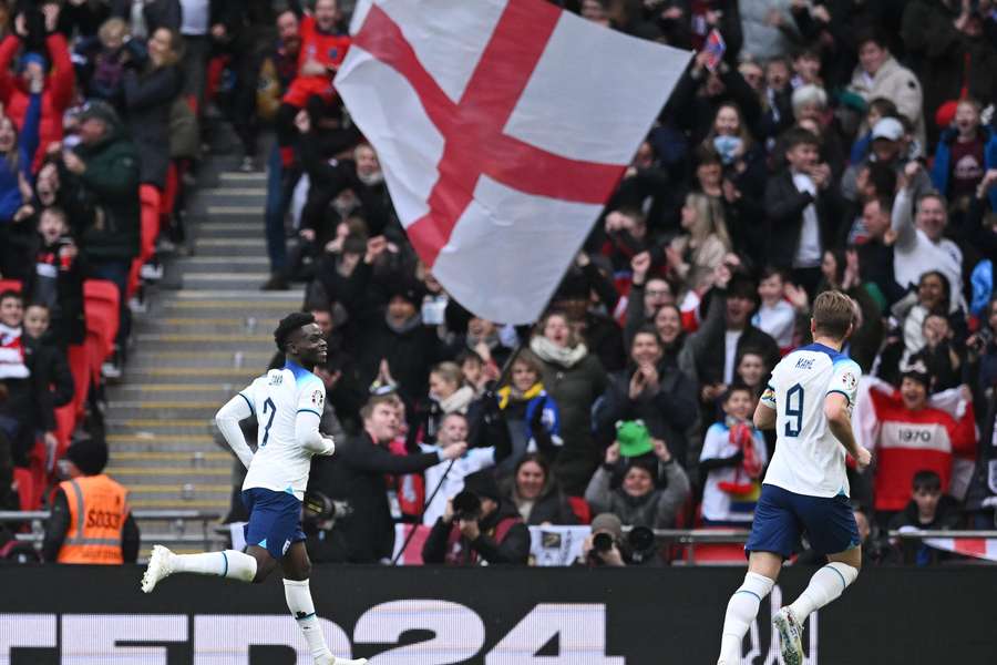 Saka and Kane both scored for England at Wembley