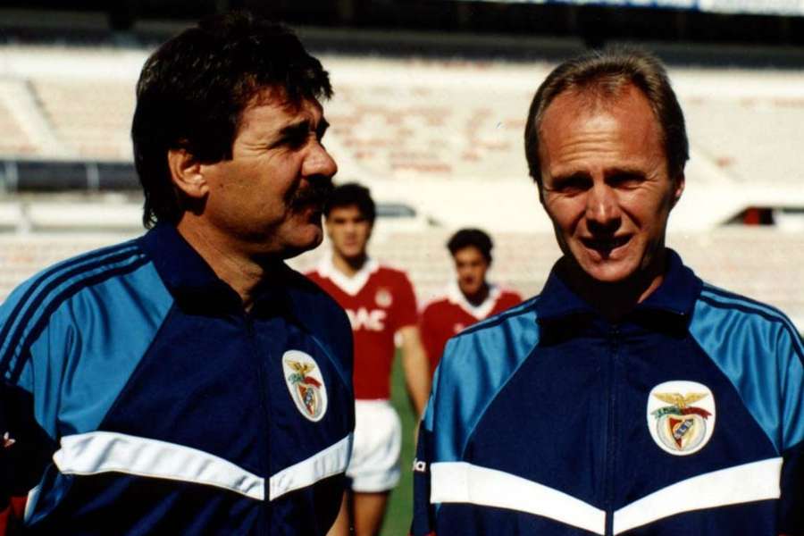 Toni com Sven-Göran Eriksson no Benfica