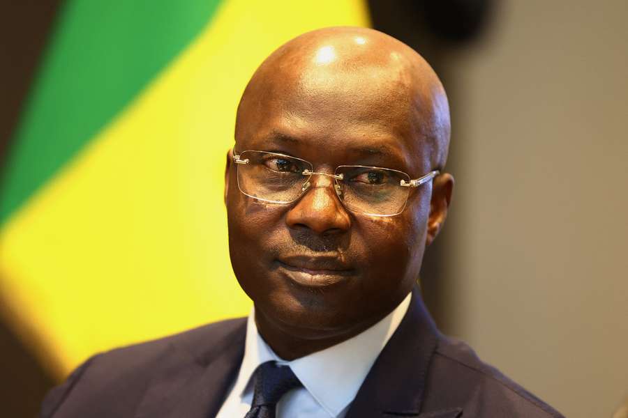 Abdoulaye Fall, president of the Senegalese Football Federation (FSF), during a press conference.