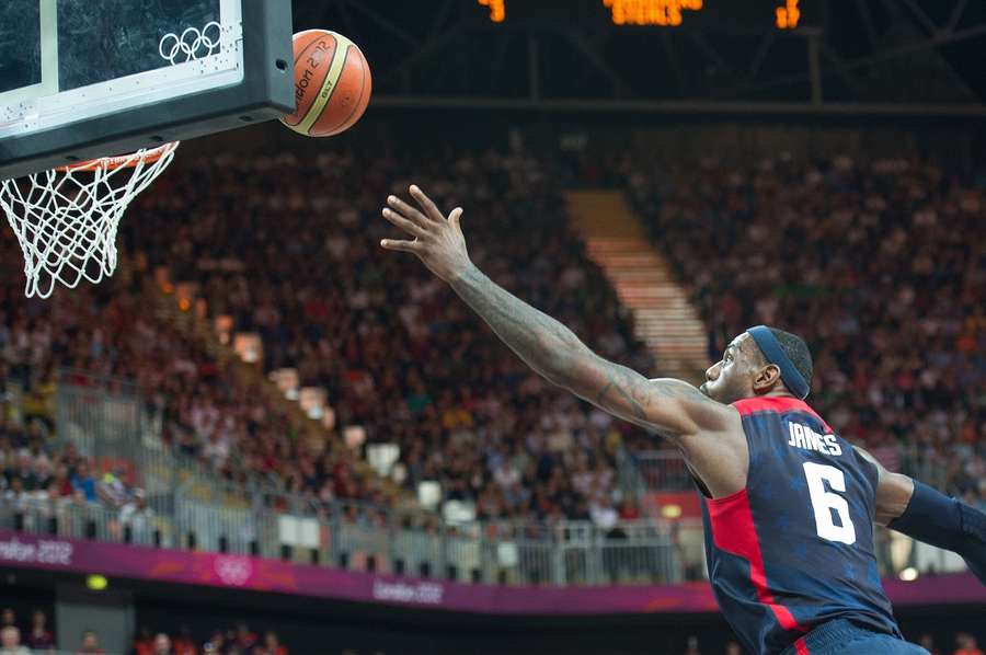 LeBron James na olympijských hrách v Londýne.