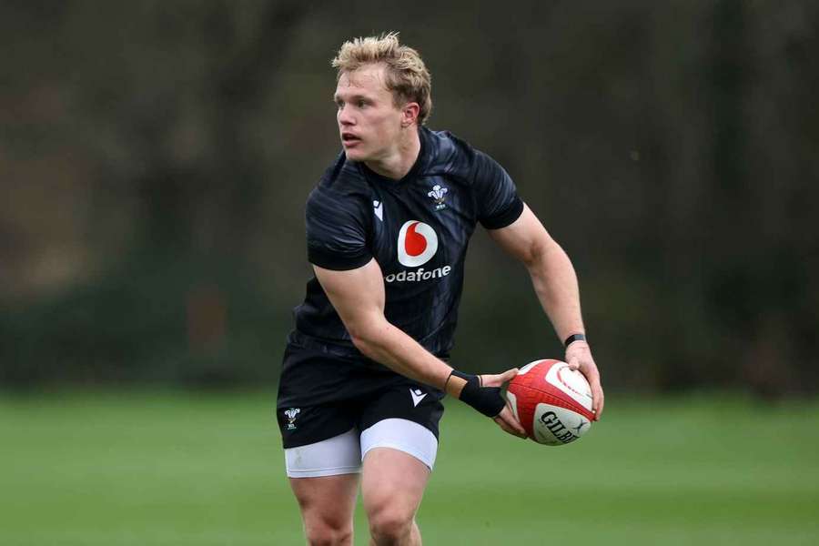 Blair Murray during a Wales training session