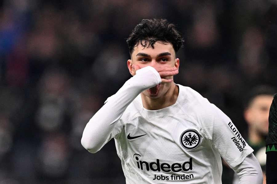 Frankfurt's Can Uzun celebrates scoring 
