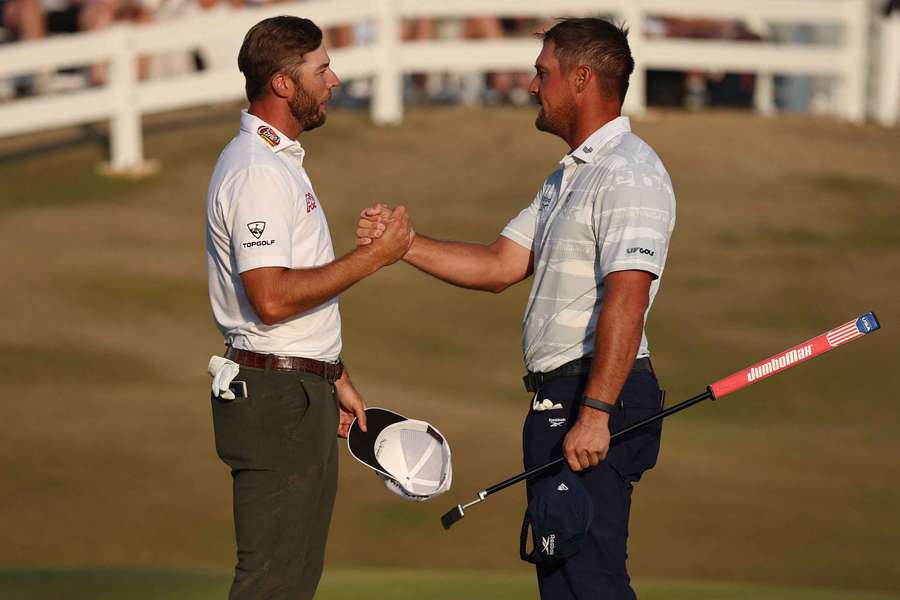 Burns and DeChambeau after their round Burns and DeChambeau after their round