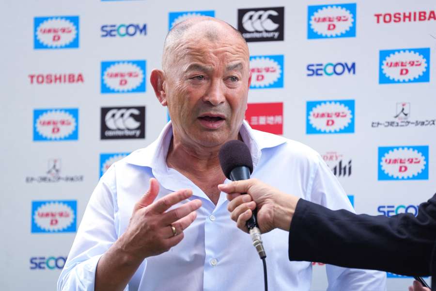Japan head coach Eddie Jones speaks to reporters after last weekend's win over Wales.