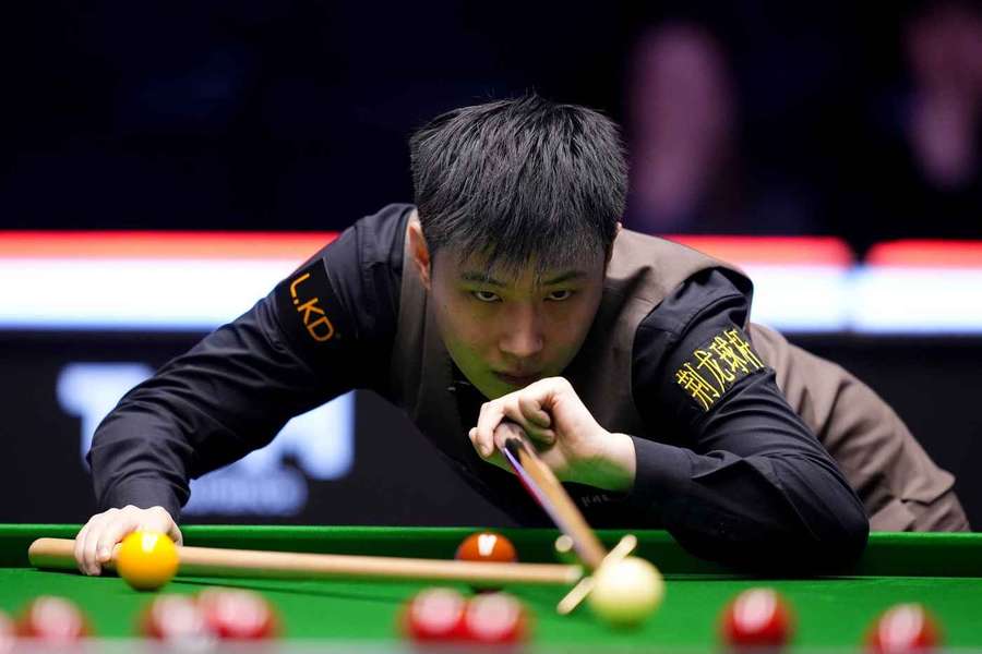 Zhao in action at Alexandra Palace