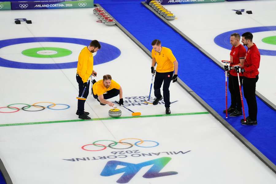 Team Sweden during their defeat to Switzerland Team Sweden during their defeat to Switzerland