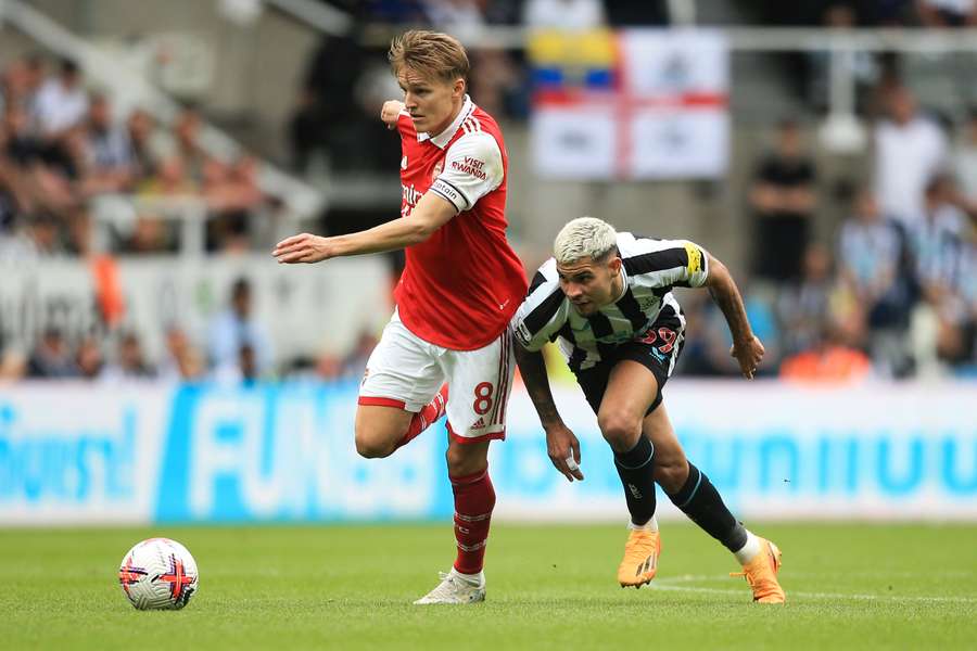 Odegaard scored Arsenal's first goal of the game with an excellent finish from outside the box