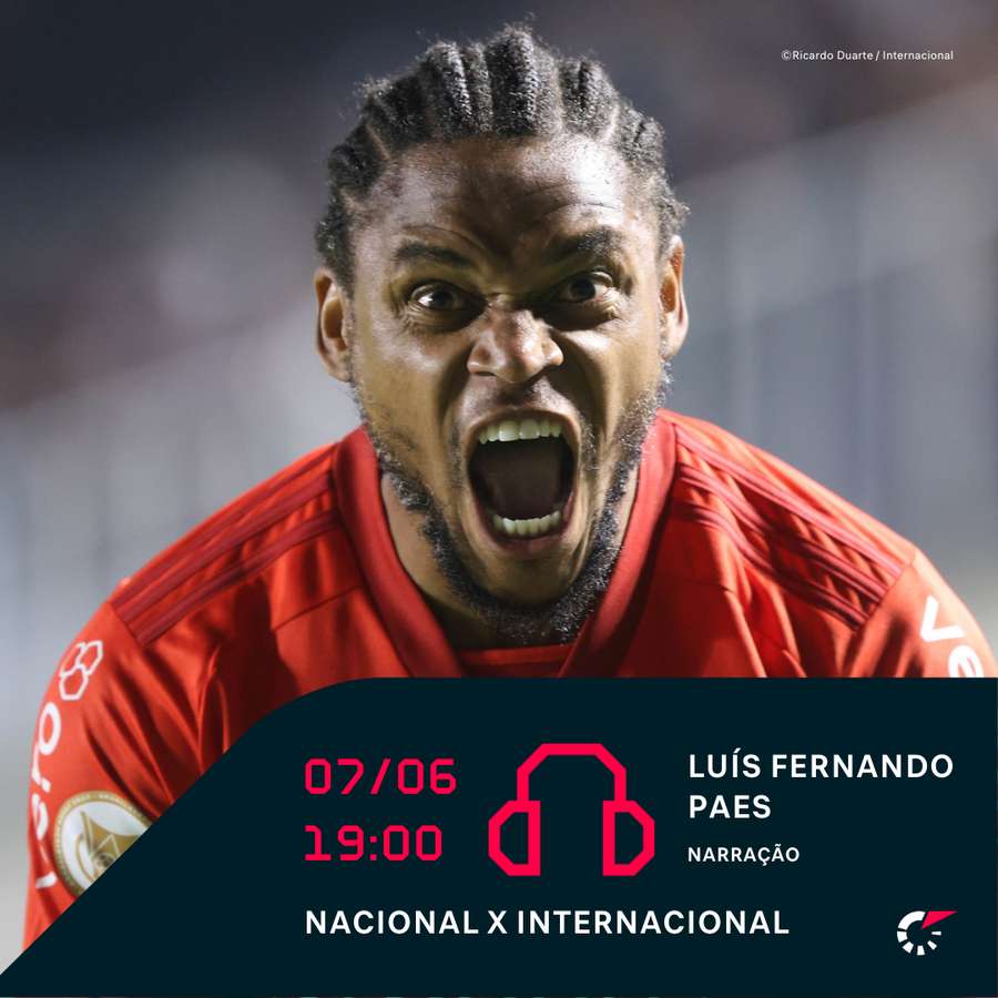 Nacional x Internacional terá narração ao vivo do Flashscore