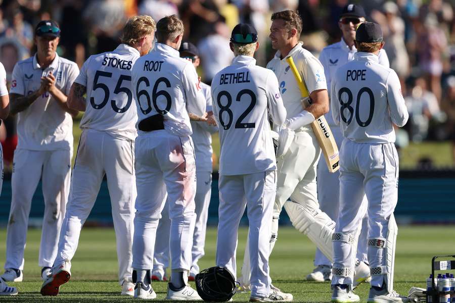 England's players during the third Test with New Zealand