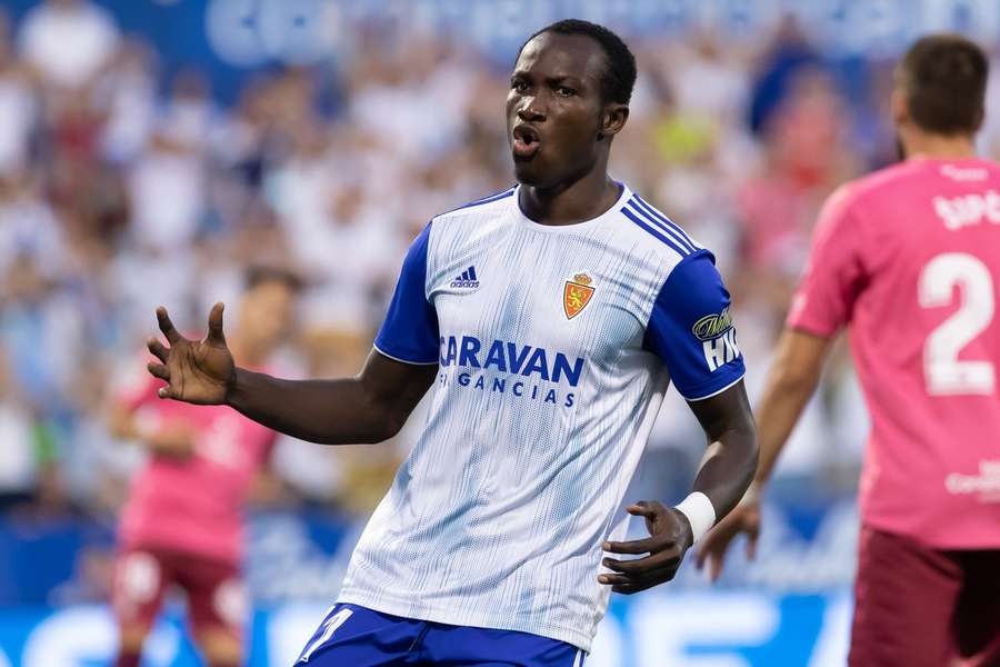 Raphael Dwamena jucând pentru Real Zaragoza în 2019