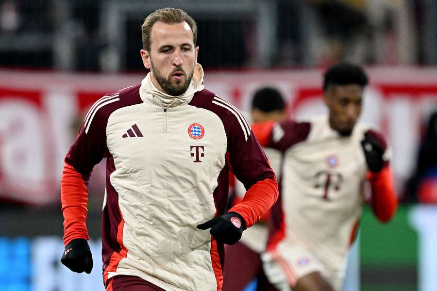 Harry Kane, del Bayern de Múnich, durante el calentamiento