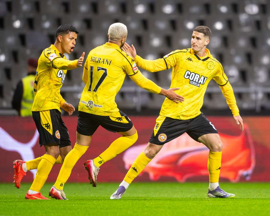 Miguel Baeza do Nacional festeja golo em Braga na Taça de Portugal Miguel Baeza do Nacional festeja golo em Braga na Taça de Portugal