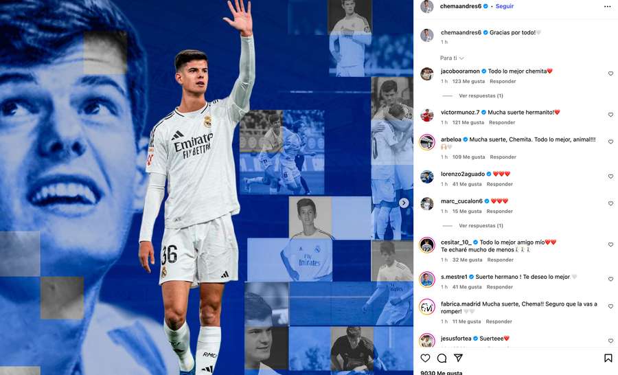La publicación con la que se despide Chema Andrés del Real Madrid La publicación con la que se despide Chema Andrés del Real Madrid