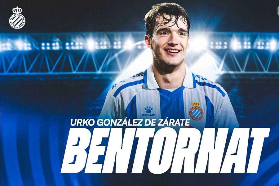 Urko González de Zárate jugará de nuevo en el Espanyol, pero ya en propiedad del club periquito