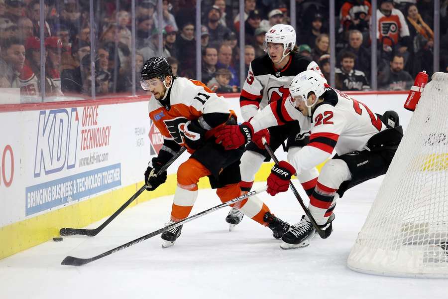 Konecny získal v posledných deviatich zápasoch proti Devils 12 bodov.