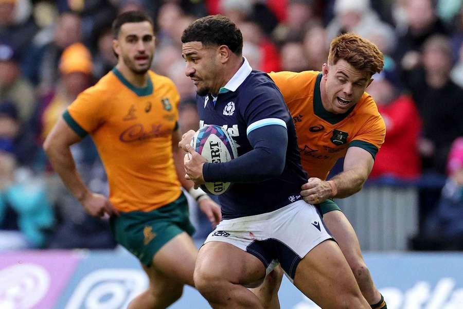 Sione Tuipulotu pictured competing against Australia during last year's Autumn Nations Series