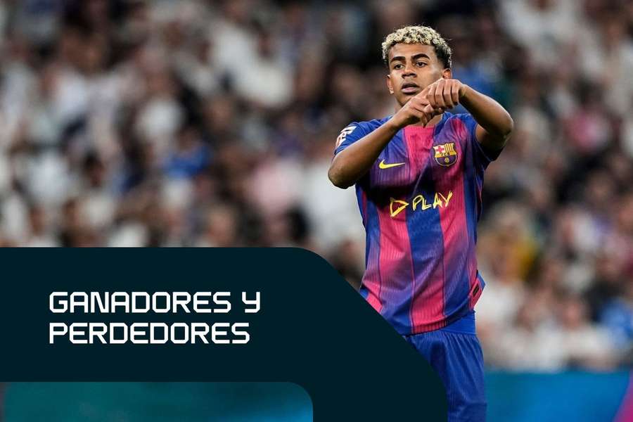Lamine Yamal luce abatido tras la derrota del Barcelona en el Clásico