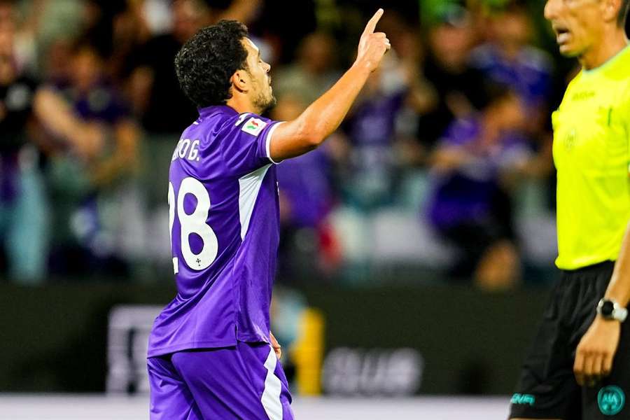 Pedro Gonçalves festeja pela Fiorentina Pedro Gonçalves festeja pela Fiorentina
