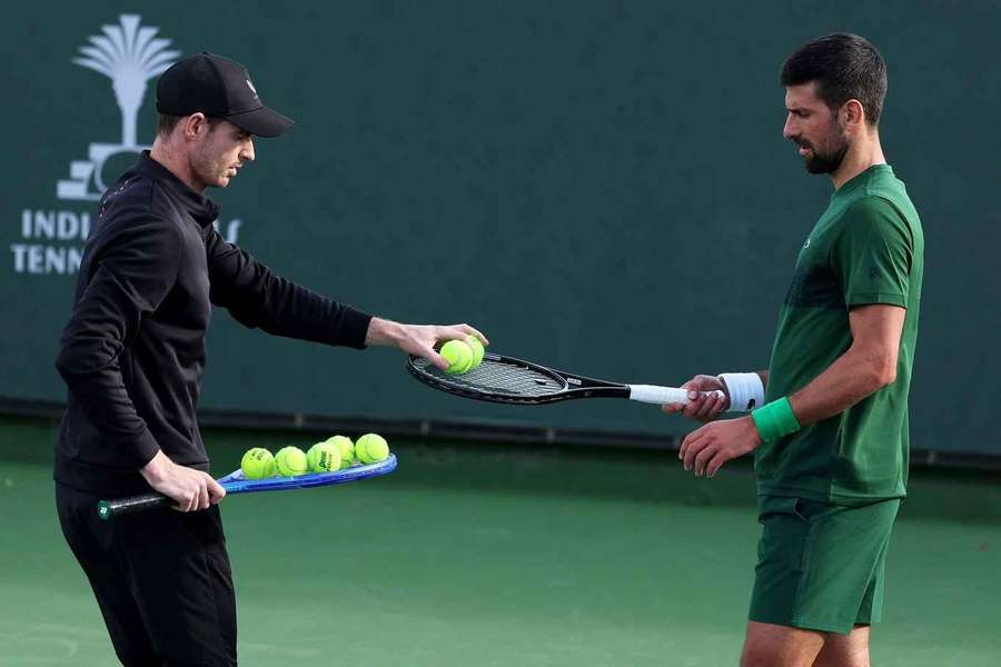 Murray y Djokovic durante un entrenamiento