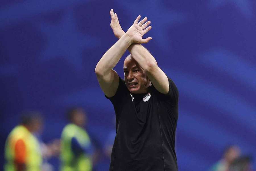 Egypt coach Hossam Hassan reacts during the game Egypt coach Hossam Hassan reacts during the game