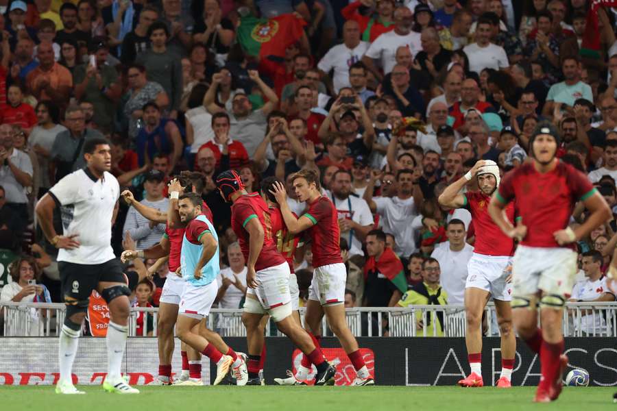 Festejos de Portugal contra as Fiji Festejos de Portugal contra as Fiji