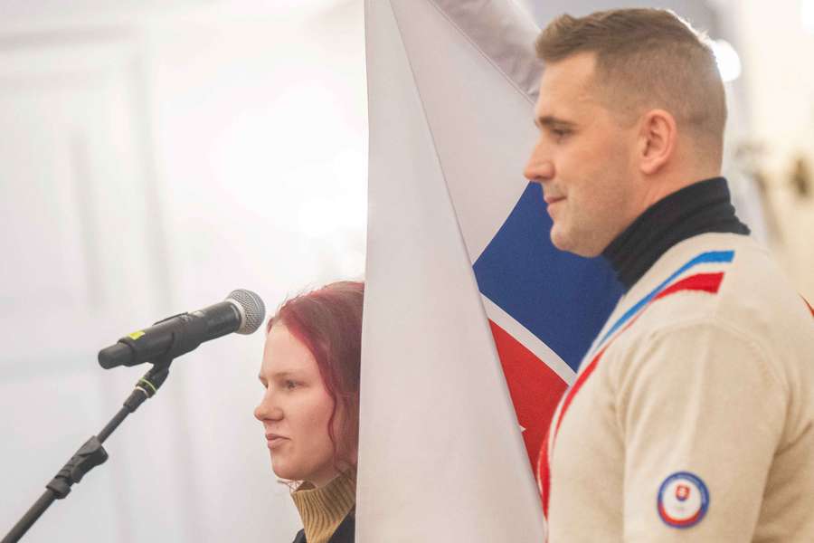 Jozef Ninis pri skladaní sľubu.