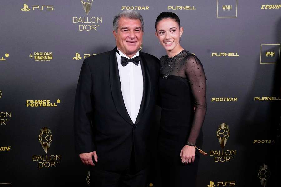 Aitana Bonmatí, con Joan Laporta en la gala del Balón de Oro