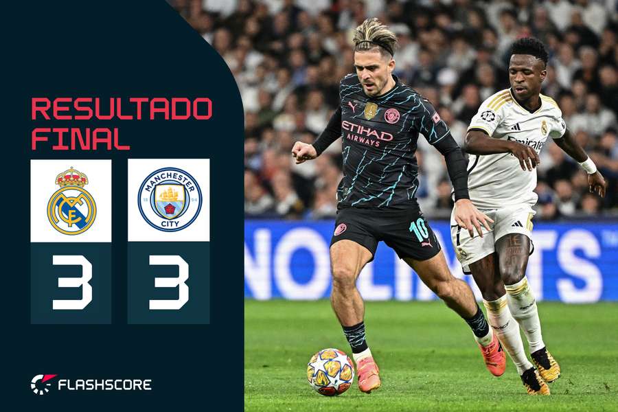 Grealish perante Vinícius Júnior
