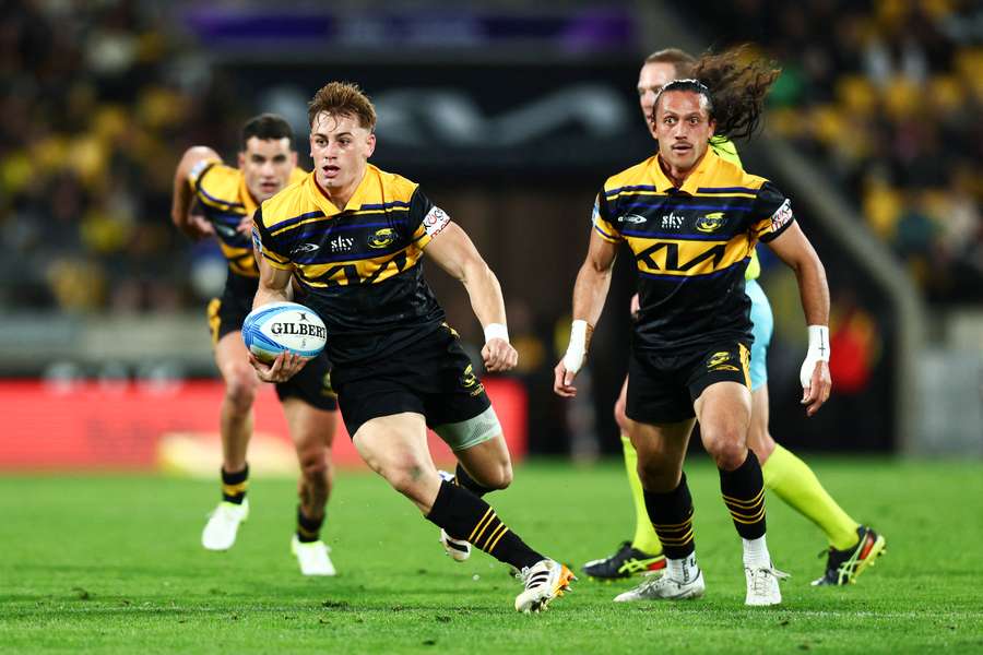Hurricanes fly-half Ruben Love attempting a break at the weekend. 
